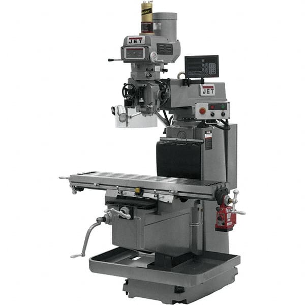 Jet - 54" Long x 12" Wide, 3 Phase Newall DP700 CNC Milling Machine - Variable Speed Pulley Control, NT40 Taper, 5 hp - A1 Tooling