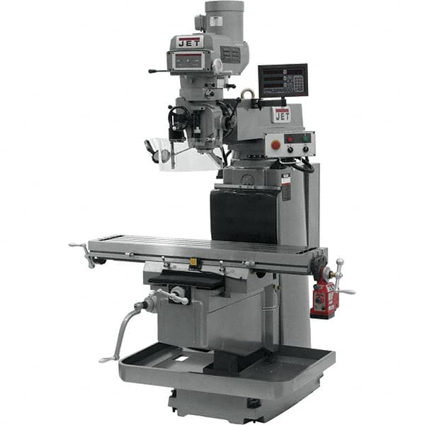 Jet - 54" Long x 12" Wide, 3 Phase Newall DP700 CNC Milling Machine - Variable Speed Pulley Control, NT40 Taper, 5 hp - A1 Tooling