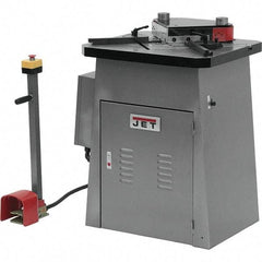 Jet - 7-3/4 x 7-3/4" Notching Dimension, Metal Notcher - 50" Stroke, 4mm Max Mild Steel Capacity, 9 Ton Load Capacity, 27-1/2" Table Width x 23-3/4" Table Depth - A1 Tooling