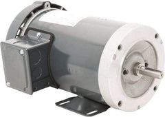 Leeson - 1 Max hp, 1,800 Max RPM, Premium Efficient Electric AC DC Motor - 230/460 V Input, Three Phase, 56C Frame, C-Face with Base Mount, TEFC Enclosure - A1 Tooling