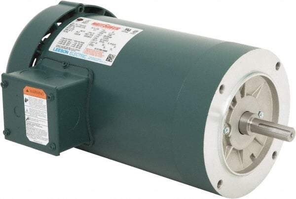 Leeson - 3 Max hp, 3,600 Max RPM, Premium Efficient Electric AC DC Motor - 230/460 V Input, Three Phase, 56C Frame, C-Face Mount, TEFC Enclosure - A1 Tooling