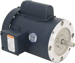 Leeson - 1-1/2 Max hp, 3,600 Max RPM, Capacitor Start Electric AC DC Motor - 115/230 V Input, Single Phase, 56C Frame, 5/8" Shaft Diam, C-Face Mount, TEFC Enclosure - A1 Tooling