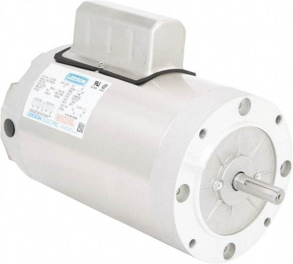 Leeson - 2 Max hp, 1,740 Max RPM, Electric AC DC Motor - 115/208-230 V Input, Single Phase, 56C Frame, C-Face Mount, TENV Enclosure - A1 Tooling