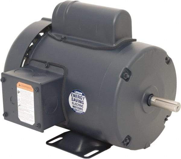 Leeson - 1/2 Max hp, 1,200 Max RPM, Capacitor Start Electric AC DC Motor - 115/230 V Input, Single Phase, 56 Frame, 5/8" Shaft Diam, Rigid Base Mount, TEFC Enclosure - A1 Tooling