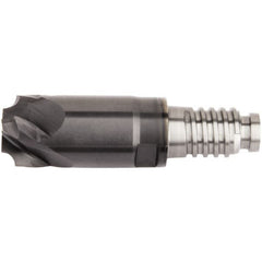 Kennametal - 10mm Diam, 1.5mm LOC, 4 Flute, 1.5mm Corner Radius End Mill Head - Solid Carbide, AlTiN Finish, Duo-Lock 10 Connection, Spiral Flute, 0° Helix - A1 Tooling