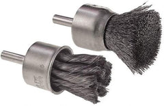 Camel Grinding Wheels - 1" Brush Diam, Knotted, End Brush - 1/4" Diam Shank, 1/4" Pilot Diam - A1 Tooling