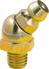 lumax - 45° Head Angle, 1/4-28 Taper Steel Taper Thread Grease Fitting - Zinc Plated Finish - A1 Tooling