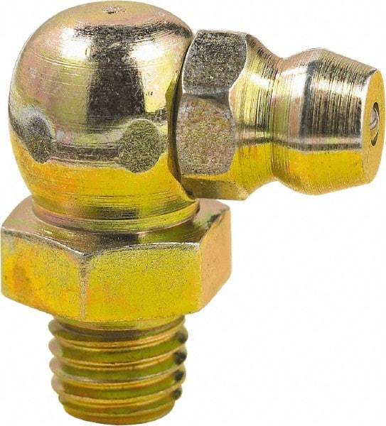 lumax - 90° Head Angle, 1/4-28 Taper Steel Taper Thread Grease Fitting - Zinc Plated Finish - A1 Tooling