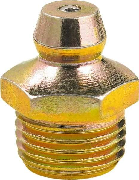 lumax - 0° Head Angle, 1/8 PTF Steel Taper Thread Grease Fitting - Zinc Plated Finish - A1 Tooling