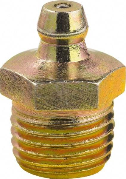 lumax - 0° Head Angle, 1/4 PTF Steel Taper Thread Grease Fitting - Zinc Plated Finish - A1 Tooling