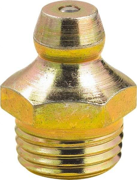 lumax - 0° Head Angle, M10x1 Metric Steel Taper Thread Grease Fitting - Zinc Plated Finish - A1 Tooling