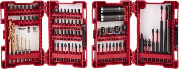 Milwaukee Tool - 75 Piece, Impact Driver Bit Set - 1/4 to 3/16" Hex, #1 to #3, Drilling/Screwdriving Utility Accessory Set Kit, 1/4" Hex Drive, Hex Point - A1 Tooling