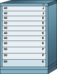 Counter-Standard Cabinet - 11 Drawers - 30 x 28-1/4 x 44-1/4" - Multiple Drawer Access - A1 Tooling