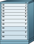 Counter-Standard Cabinet - 10 Drawers - 30 x 28-1/4 x 44-1/4" - Multiple Drawer Access - A1 Tooling