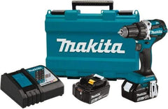 Makita - 18 Volt 1/2" Chuck Pistol Grip Handle Cordless Drill - 0-2000 RPM, Reversible, 2 Lithium-Ion Batteries Included - A1 Tooling