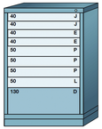 44.25 x 28.25 x 30'' (9 Drawers) - Pre-Engineered Modular Drawer Cabinet Counter Height (180 Compartments) - A1 Tooling