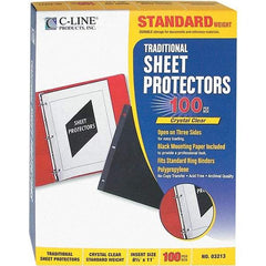 C-LINE - 100 Piece Clear Sheet Protectors-Ring Binder - 11" High x 8-1/2" Wide - A1 Tooling