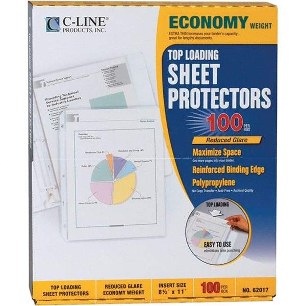 C-LINE - 100 Piece Clear Sheet Protectors-Ring Binder - 11" High x 8-1/2" Wide - A1 Tooling