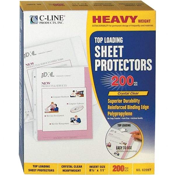 C-LINE - 200 Piece Clear Sheet Protectors-Ring Binder - 11" High x 8-1/2" Wide - A1 Tooling