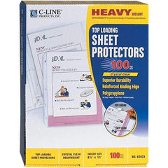 C-LINE - 100 Piece Clear Sheet Protectors-Ring Binder - 11" High x 8-1/2" Wide - A1 Tooling