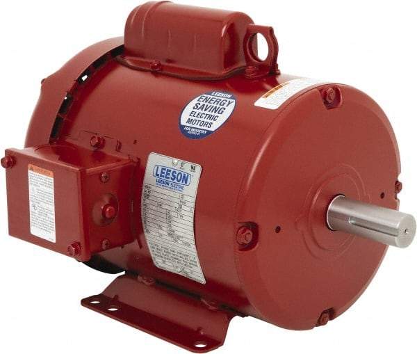 Leeson - 2 Max hp, 1,800 Max RPM, Electric AC DC Motor - 115/208-230 V Input, Single Phase, 182T Frame, 1-1/8" Shaft Diam, Rigid Base Mount, TEFC Enclosure - A1 Tooling