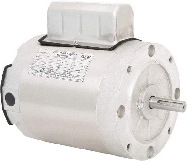 Leeson - 3/4 Max hp, 1,800 Max RPM, Electric AC DC Motor - 115/208-230 V Input, Single Phase, 56C Frame, 5/8" Shaft Diam, C-Face Mount, TENV Enclosure - A1 Tooling