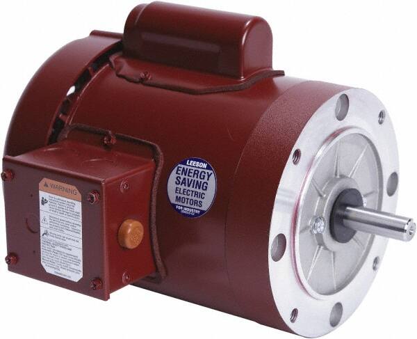 Leeson - 1 Max hp, 1,800 Max RPM, Electric AC DC Motor - 115/208-230 V Input, Single Phase, 56C Frame, 5/8" Shaft Diam, C-Face Mount, TEFC Enclosure - A1 Tooling