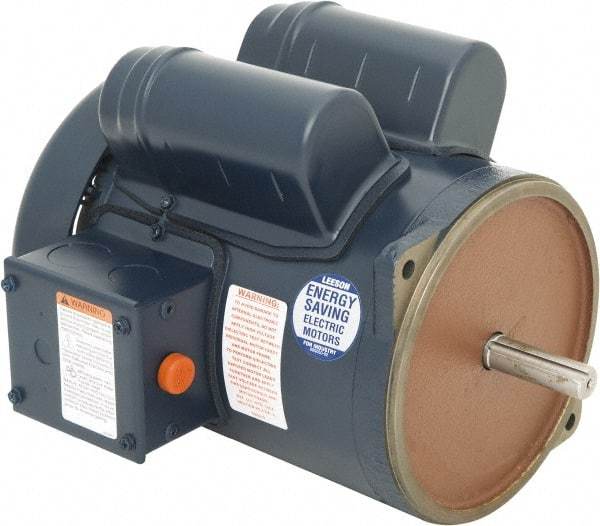 Leeson - 1 Max hp, 1,800 Max RPM, Feed-Auger Drive Electric AC DC Motor - 115/230 V Input, Single Phase, 56YZ Frame, 5/8" Shaft Diam, Special Mount, TEFC Enclosure - A1 Tooling