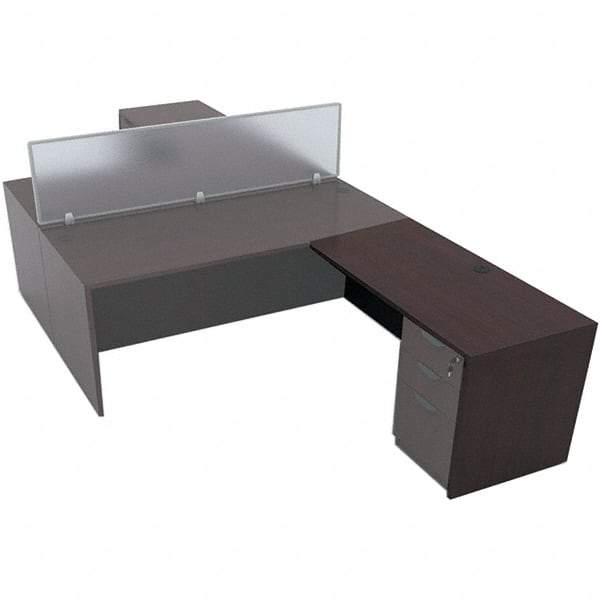 ALERA - Woodgrain Laminate Return/Bridge Shell Desk - 47-1/4" Wide x 23-5/8" Deep x 29-5/8" High, Mahogany - A1 Tooling