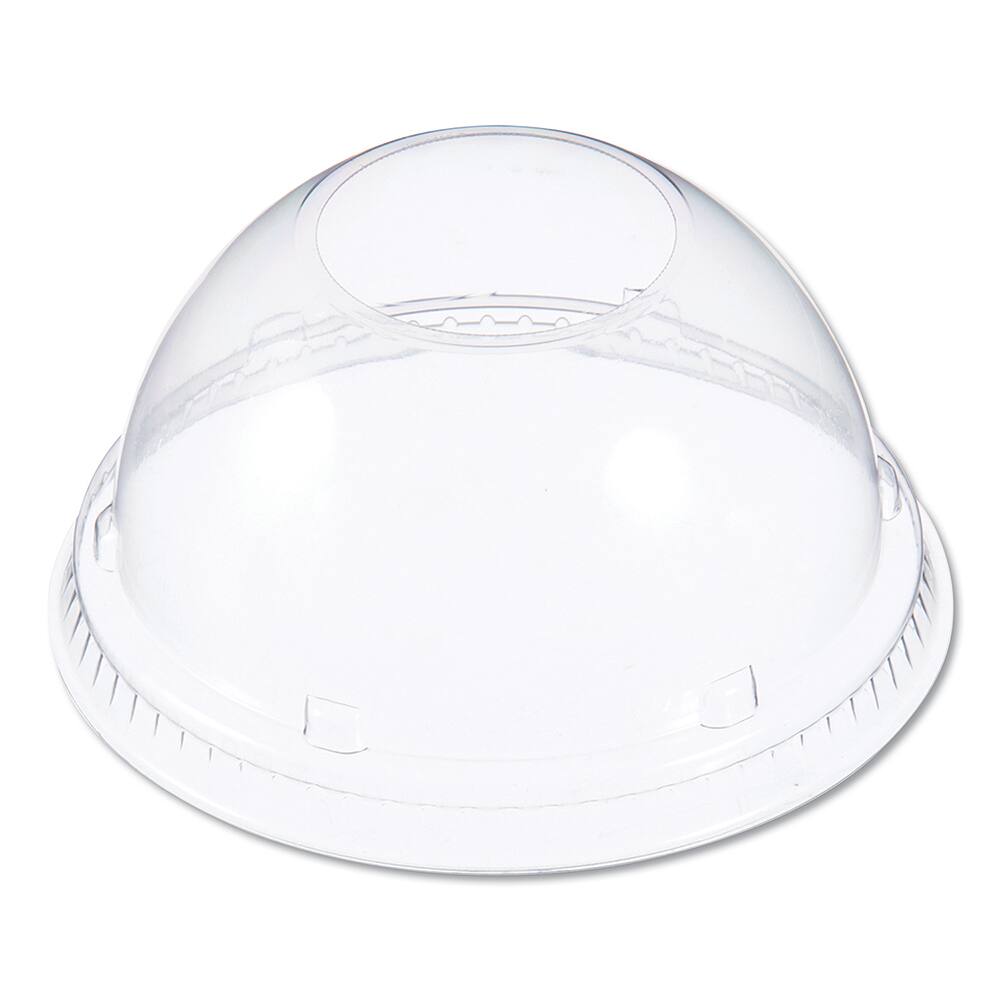 DART - Paper & Plastic Cups, Plates, Bowls & Utensils; Breakroom Accessory Type: Hot Cup Lid ; Breakroom Accessory Description: Cup Lids-Hot Cup Dome ; Color: Clear - Exact Industrial Supply