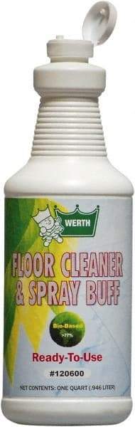 Werth Sanitary Supply - 1 Qt Plastic Bottle Floor Cleaner/Spray Buff - Use on All Types of Flooring - A1 Tooling