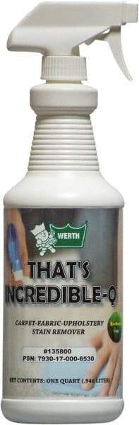 Werth Sanitary Supply - 1 Qt Plastic Bottle Carpet Cleaner - Coconut Breeze Scent, Use on Carpet Cleaning - A1 Tooling