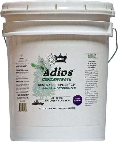 Werth Sanitary Supply - 5 Gal Bucket Cleaner/Degreaser - Liquid, Biodegradable Cleaner & Degreaser, Butyl-Free, Phosphate-Free, Water-Based, No VOC, Lavender - A1 Tooling