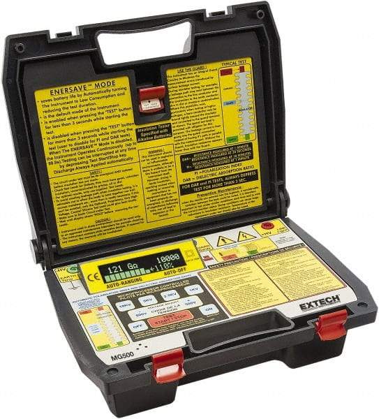 Extech - Digital LCD Display, 500,000 Megohm Electrical Insulation Resistance Tester & Megohmmeter - 10 kV Max Test Voltage, Powered by C Battery - A1 Tooling