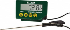 Extech - -40 to 392°F Waterproof Digital Thermometer - LCD Display, Stainless Steel Probe Sensor, CR-2032 Power - A1 Tooling