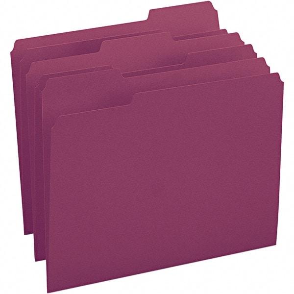 SMEAD - 11-5/8 x 9-1/2", Letter Size, Maroon, File Folders with Top Tab - 11 Point Stock, Assorted Tab Cut Location - A1 Tooling