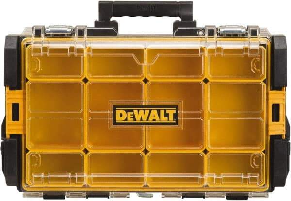 DeWALT - 12 Compartment Tool Organizer - 13-1/8" Wide x 4-1/2" Deep x 21-5/8" High, Polycarbonate, Black - A1 Tooling