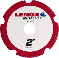 Lenox - 2" 40/50 Grit Diamond Cutoff Wheel - 0.05" Thick, 3/8" Arbor, 30,500 Max RPM, Use with Die Grinders - A1 Tooling