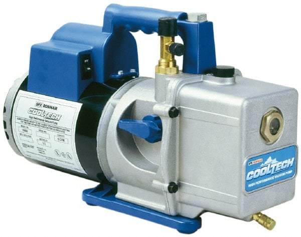 OTC - 6 CFM Automotive Vacuum Pump - 20 µ, 15 oz Oil Capacity, 2 Stages, 1/2 hp, 115 Volt - A1 Tooling