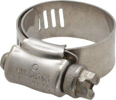 IDEAL TRIDON - SAE Size 8, 1/2 to 1" Diam, Stainless Steel Lined Worm Drive Clamp - Material Grade 316 - A1 Tooling