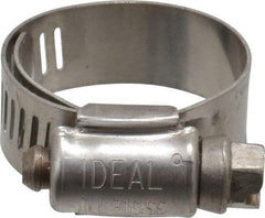 IDEAL TRIDON - SAE Size 10, 11/16 to 1-1/8" Diam, Stainless Steel Lined Worm Drive Clamp - Material Grade 316 - A1 Tooling