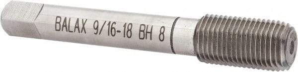 Balax - 9/16-18 UNF H8 Thread Limit Bottoming Thread Forming Tap - High Speed Steel, Bright Finish, 3-19/32" OAL, 1" Thread Length, Right Hand Thread, Series BXB - Exact Industrial Supply