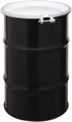 Made in USA - 30 Gallon Cylindrical Carbon Steel Open Head Drum - 27-1/2" High x 18-1/4" Diam - A1 Tooling