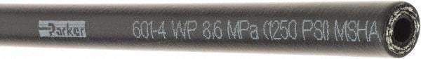 Parker - -4 Hose Size, 1/4" ID, 1,250 psi Work Pressure Hydraulic Hose - 3" Radius, Synthetic Rubber, -40°F to 257°F - A1 Tooling