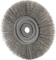 Weiler - 8" OD, 3/4" Arbor Hole, Crimped Stainless Steel Wheel Brush - 0.0118" Filament Diam - A1 Tooling