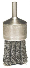 Weiler - 1-1/8" Brush Diam, Knotted, End Brush - 1/4" Diam Shank, 20,000 Max RPM - A1 Tooling