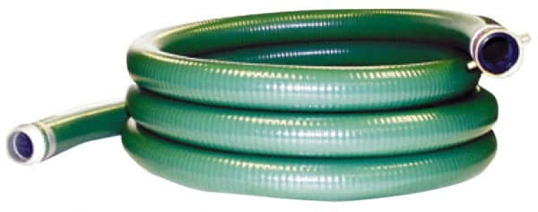 Alliance Hose & Rubber - 15 to 150°F, 4" Inside x 4.43" Outside Diam, PVC Liquid Suction & Discharge Hose - Green, 20' Long, 29 Vacuum Rating, 55 psi Working & 165 psi Brust Pressure - A1 Tooling