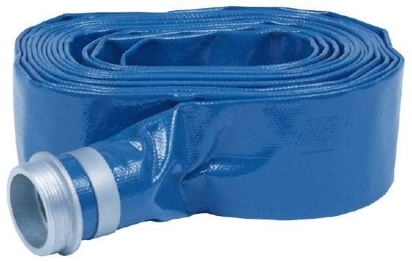 Value Collection - -10 to 150°F, 3" Inside x 3.36" Outside Diam, PVC Liquid Suction & Discharge Hose - Blue, 20' Long, 50 psi Working & 150 psi Brust Pressure - A1 Tooling