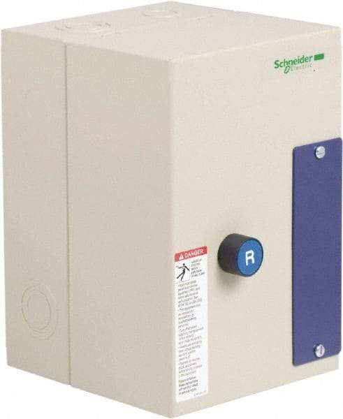 Schneider Electric - 3 Pole, 18 Amp, 240 Coil VAC, 50/60 Hz, Nonreversible Enclosed IEC Motor Starter - 1 Phase Hp: 1 at 115 Volt, 3 at 230 V Volt, 3 Phase Hp: 10 at 460 Volt, 15 at 575 Volt, 5 at 200 Volt, 5 at 230 Volt - A1 Tooling