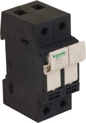 Schneider Electric - 2 Pole, 600 Volt, 32 Amp, DIN Rail Mount Fuse Holder - Compatible with 38mm Long x 35mm Wide and 10mm Diameter Fuse - A1 Tooling